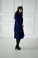 Меховое пальто из чернобурки синего цвета фото №1