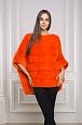 Пончо-свитер из норки оранжевого цвета фото №1