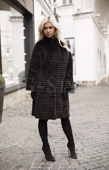 Шуба-пальто из норки с кроликом 62 размер